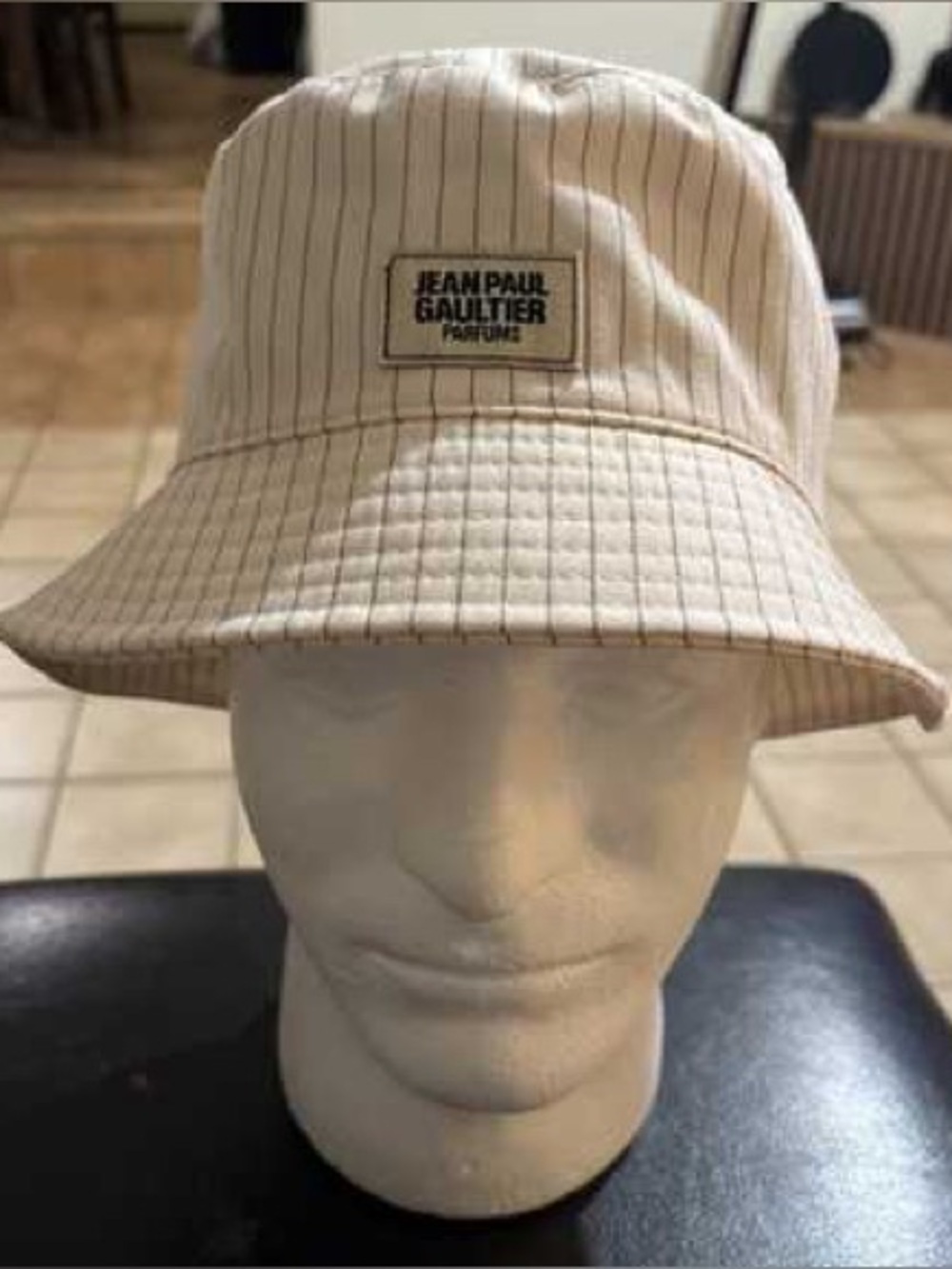 Jean Paul Gaultier Vestiaire Femme Sunhat Brand New Hat w Pink Pinstripes GWP